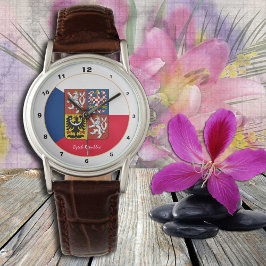 Tsjechische vlag en mode Tsjechië / Emblem Watch Horloge