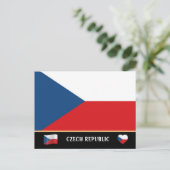 Tsjechische vlag en Tsjechisch land reizen/Tsjechi Briefkaart (Staand voorkant)