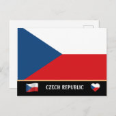 Tsjechische vlag en Tsjechisch land reizen/Tsjechi Briefkaart (Voorkant / Achterkant)