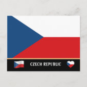 Tsjechische vlag en Tsjechisch land reizen/Tsjechi Briefkaart (Voorkant)