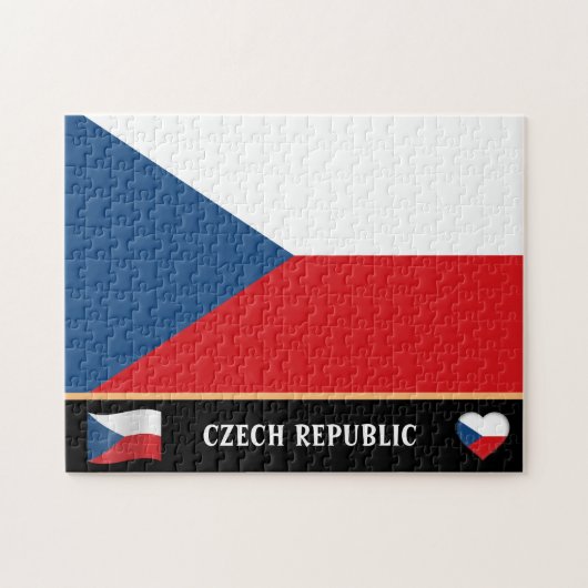 Tsjechische vlag en Tsjechisch land/Tsjechische Re Legpuzzel (Horizontaal)
