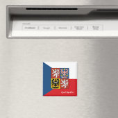 Tsjechische vlag en Tsjechische feestdagen/sportfa Magneet (Insitu (Vaatwasser))