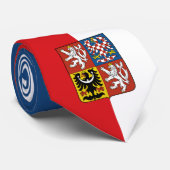 Tsjechische vlag en Tsjechische Republiek, bedrijf Stropdas (Opgerold)