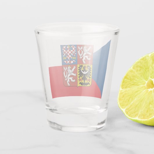 Tsjechische vlag en Tsjechische Republiek vaderlan Shot Glas (Achterkant)
