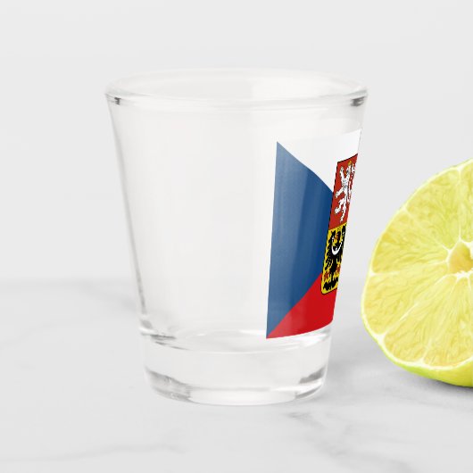 Tsjechische vlag en Tsjechische Republiek vaderlan Shot Glas (Links)