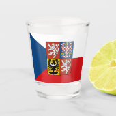 Tsjechische vlag en Tsjechische Republiek vaderlan Shot Glas (Voorkant)