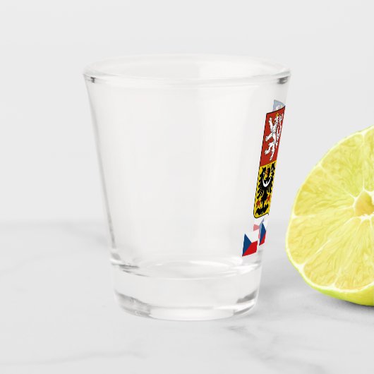 Tsjechische vlag en Tsjechische Republiek vaderlan Shot Glas (Links)