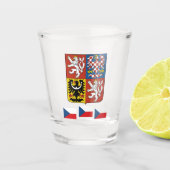 Tsjechische vlag en Tsjechische Republiek vaderlan Shot Glas (Voorkant)