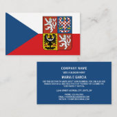 Tsjechische vlag & Groot wapen, Tsjechië Visitekaartje (Voorkant / Achterkant)