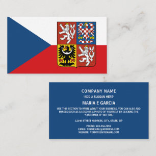 Tsjechische vlag & Groot wapen, Tsjechië Visitekaartje