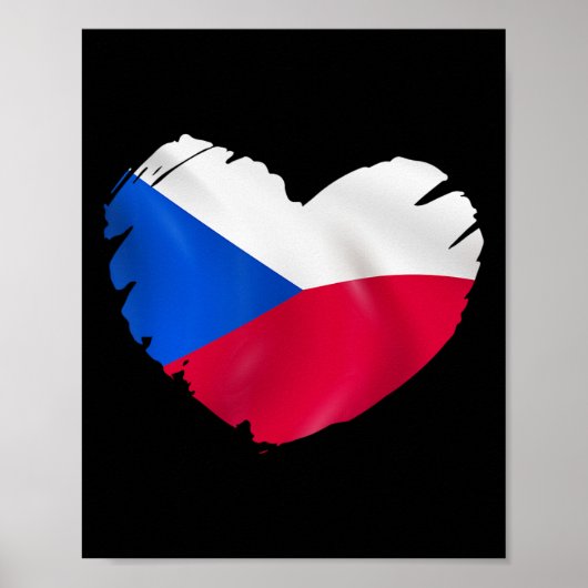 Tsjechische vlag in de vorm van een hart Tsjechisc Poster (Voorkant)
