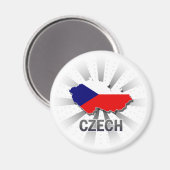 Tsjechische vlag kaart 2.0 magneet (Voorkant / Achterkant)