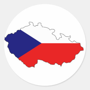 Tsjechische vlag kaart ronde sticker