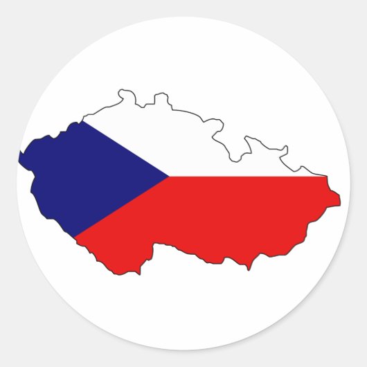 Tsjechische vlag kaart ronde sticker (Voorkant)