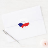 Tsjechische vlag kaart ronde sticker (Envelop)