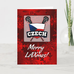 Tsjechische vlag Lacrosse Shield Kerstmis Kaart