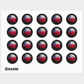 tsjechische vlag met lippenstift ronde sticker (Vel)