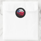 tsjechische vlag met lippenstift ronde sticker (Tas)