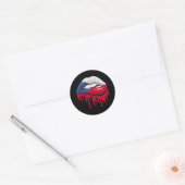 tsjechische vlag met lippenstift ronde sticker (Envelop)