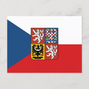 Tsjechische vlag met wapenschild briefkaart