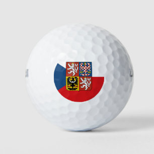 Tsjechische vlag met wapenschild golfballen