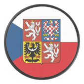 Tsjechische vlag met wapenschild hockey puck (Voorkant)