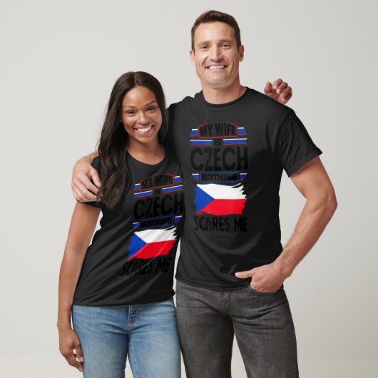 Tsjechische vlag Mijn vrouw is Tsjechische vlag ni T-shirt (Unisex)