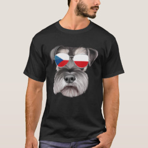 Tsjechische vlag Miniatuur Schnauzer Hond Tsjechië T-shirt