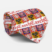 Tsjechische vlag NeckTie / Tsjechoslowakije Crest Stropdas (Opgerold)