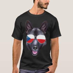 Tsjechische vlag Noorse Elkhound Hond Tsjechië P T-shirt