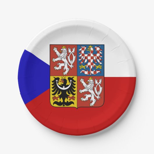 Tsjechische vlag papieren bordje (Voorkant)