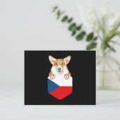 tsjechische vlag pembroke Welsh corgi dog in pocke Briefkaart (Staand voorkant)