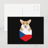 tsjechische vlag pembroke Welsh corgi dog in pocke Briefkaart (Voorkant / Achterkant)