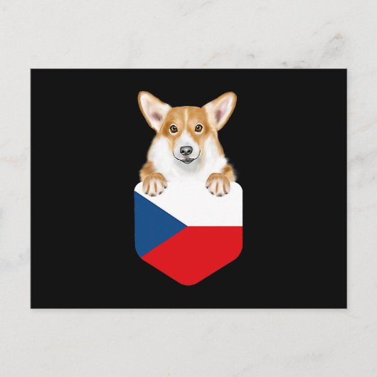 tsjechische vlag pembroke Welsh corgi dog in pocke Briefkaart (Voorkant)