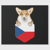 tsjechische vlag pembroke Welsh corgi dog in pocke Cadeaupapier (Vlak)