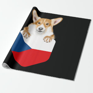 tsjechische vlag pembroke Welsh corgi dog in pocke Cadeaupapier