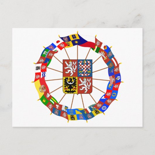 Tsjechische vlag Pinrad Briefkaart (Voorkant)