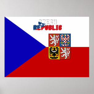 Tsjechische vlag poster