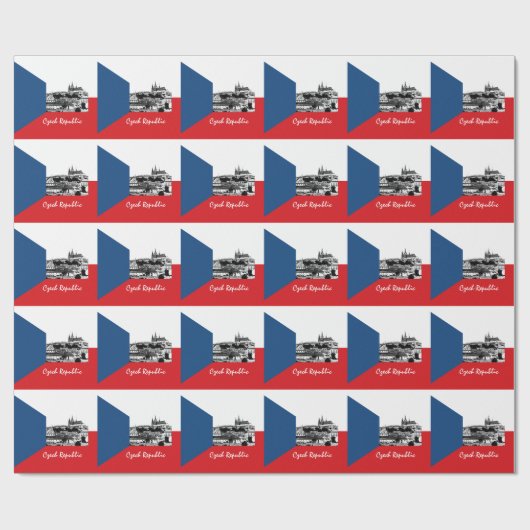 Tsjechische Vlag, Praag en Tsjechisch geschenken/s Cadeaupapier (Vlak)