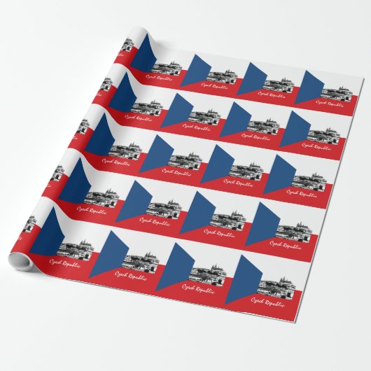 Tsjechische Vlag, Praag en Tsjechisch geschenken/s Cadeaupapier (Uitgerold)
