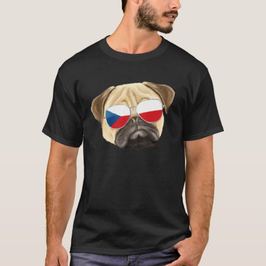 Tsjechische Vlag Pug Hond Tsjechië Zak T-shirt (Voorkant)