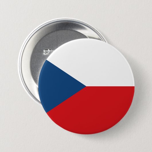 Tsjechische vlag ronde button 7,6 cm (Voorkant /achterkant)