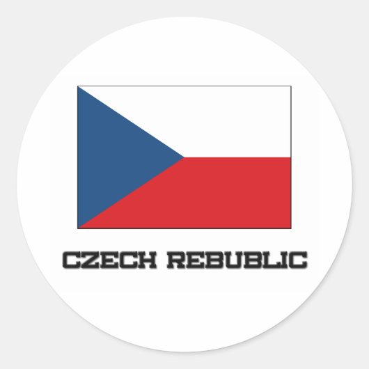 Tsjechische vlag ronde sticker (Voorkant)