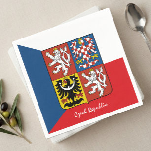 Tsjechische vlag Servetten, Tsjechië feest / sport Servet