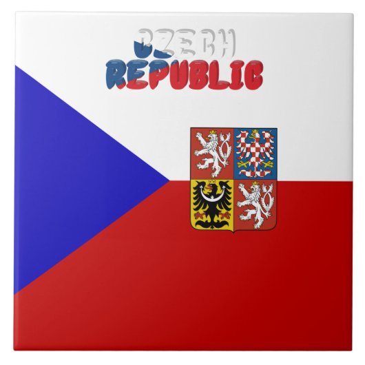 Tsjechische vlag tegeltje (Voorkant)