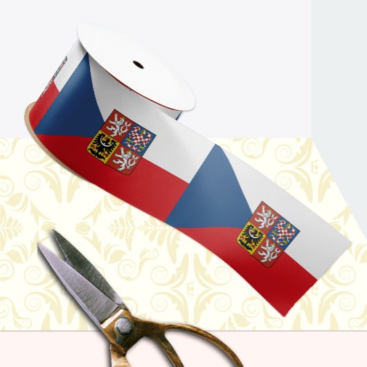 Tsjechische vlag & Tsjechië, Embleem feestdag /spo Satijnen Lint