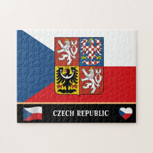 Tsjechische vlag & Tsjechisch land/Tsjechische Rep Legpuzzel