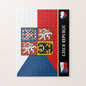 Tsjechische vlag & Tsjechisch land/Tsjechische Rep Legpuzzel (Verticaal)