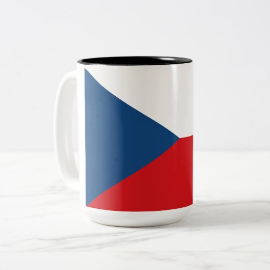 Tsjechische vlag tweekleurige koffiemok (Voorkant links)