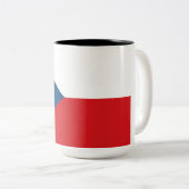 Tsjechische vlag tweekleurige koffiemok (Voorkant rechts)